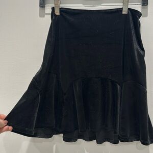 Black Velvet Mini Skirt